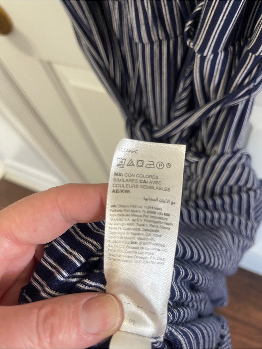 Soma Navy & White Striped Sleeveless Size Large Maxi Dress Faux wrap Nautical - Picture 7 of 11
